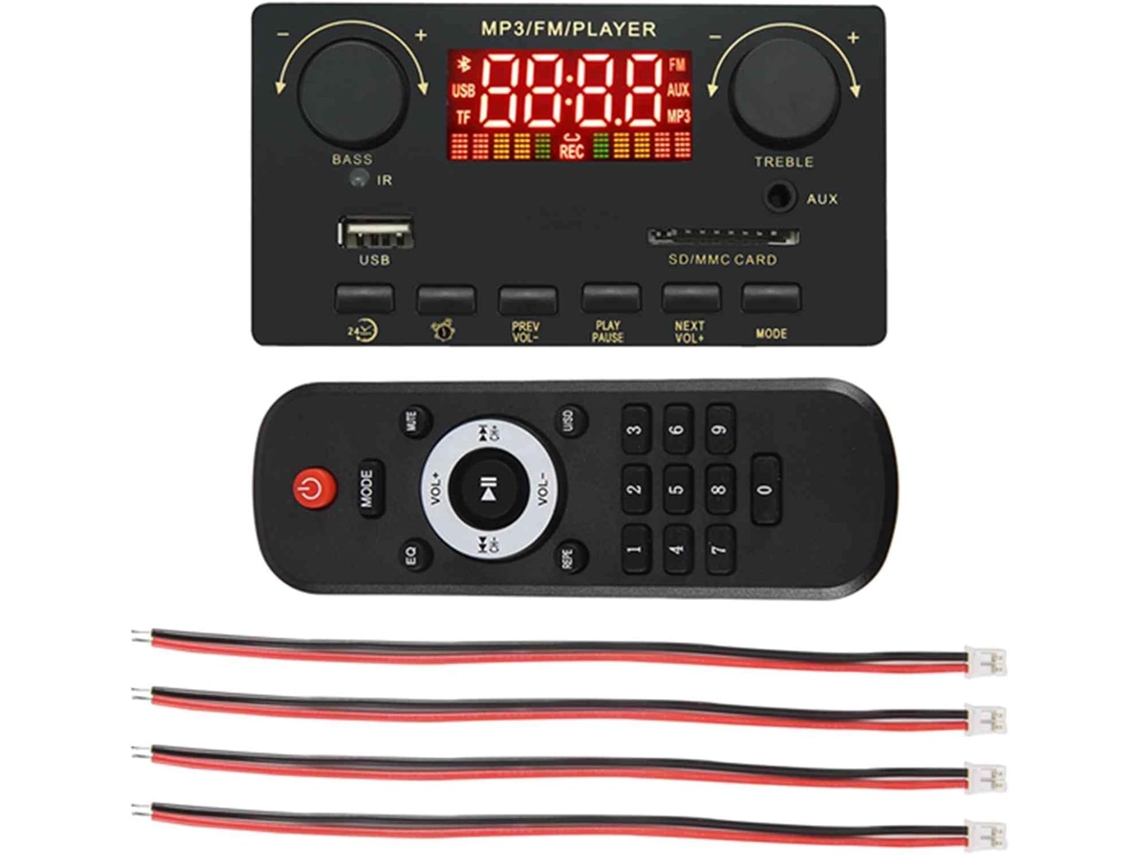 Amplificador De 2x40w, Bluetooth 5.0, Reproductor De Mp3, Decodificador Wav, Tarjeta De 12v, Radio Fm Para Coche.