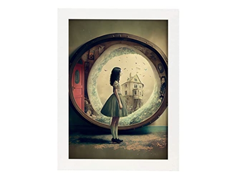 NACNIC Poster Mundo Interior En Estilo Surrealismo Cinematográfico Ilustraciones Y Grabados De Historieta Abstracta Y Artística A3 Marcos Blancos