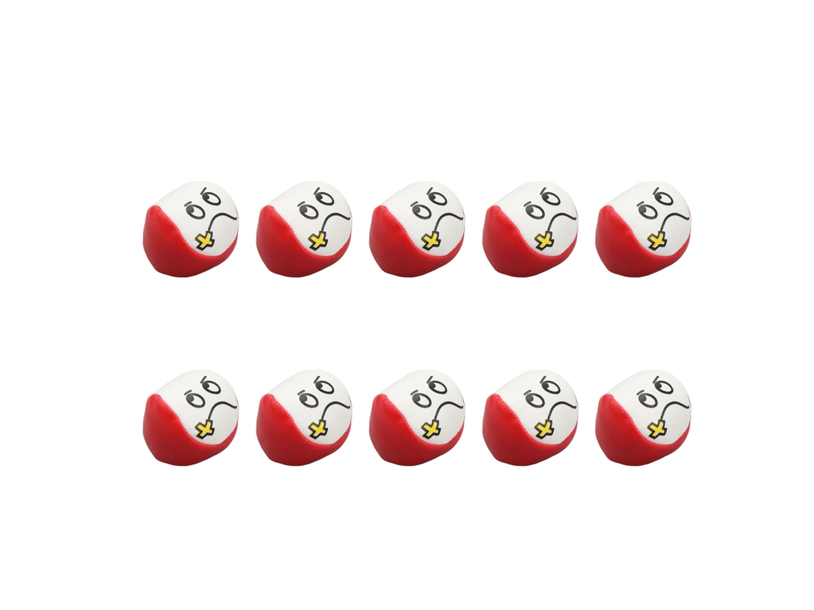 10 Pufs De 5 Cm Con Diseño De Cara De Dibujos Animados, De Espuma De Poliuretano Y Cerámica, Ideales Para Fiestas Familiares, Color Rojo Playa.
