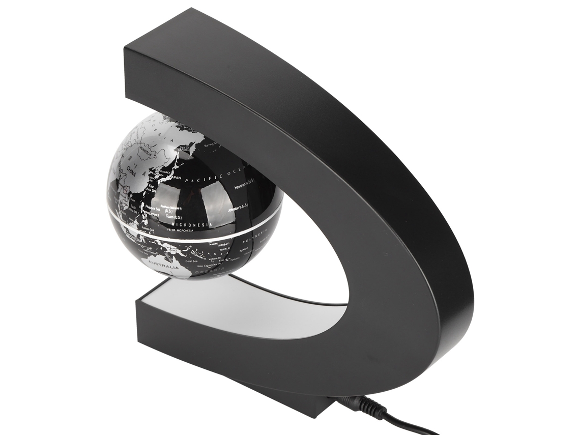 Globo Terráqueo Magnético Flotante Con Base En Forma De C Y Luz Led, Decoración De Mapa Del Mundo De 7,6 Cm (3 Pulgadas)