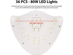 Lámpara De Uñas Led Uv De 80 W, Secador De Esmalte En Gel Con 4 Ajustes De Temporizador.