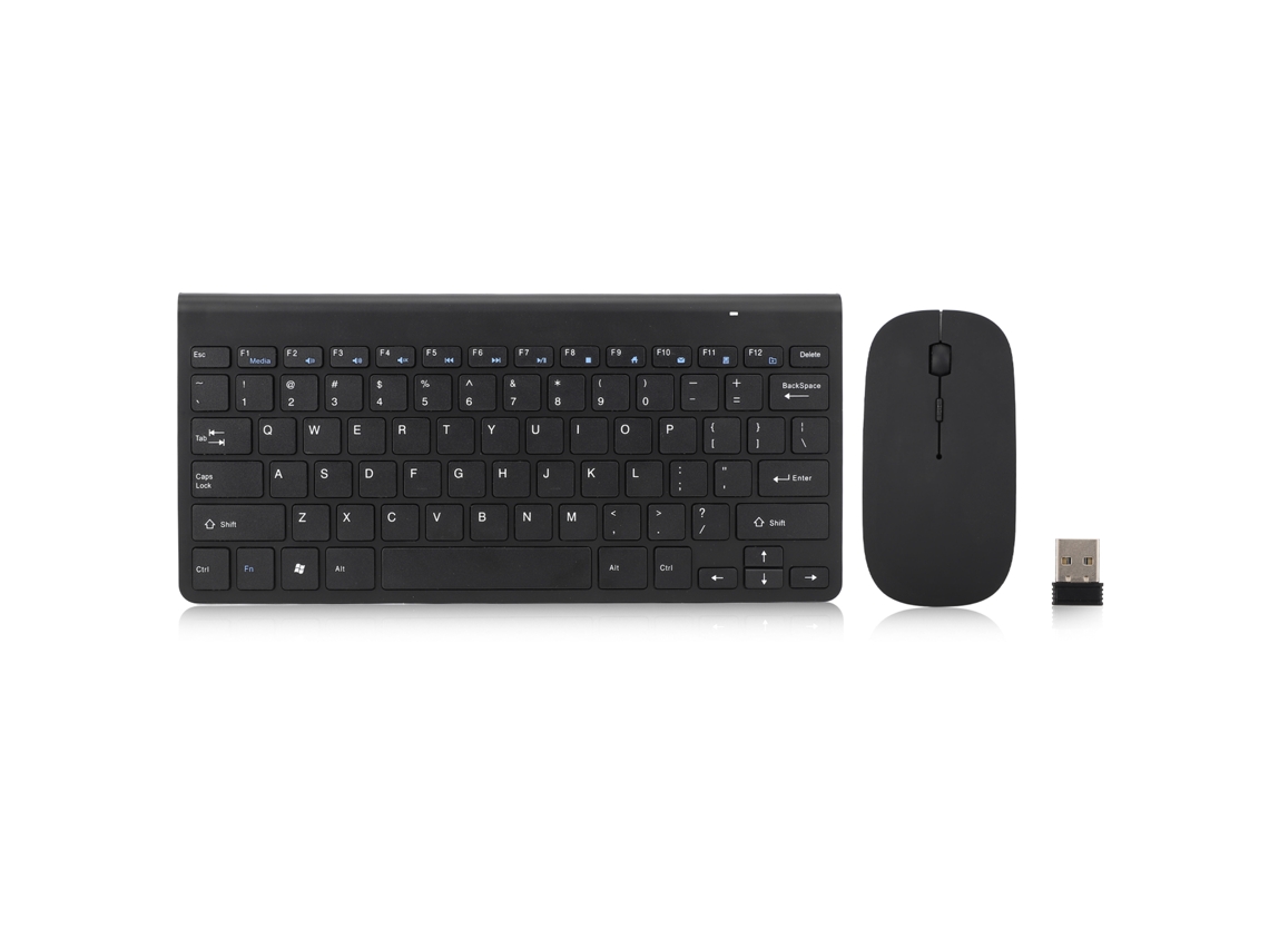 Combo Inalámbrico De Teclado Y Ratón 2.4g, Diseño Ergonómico, Teclas Silenciosas, 78 Teclas, Negro.