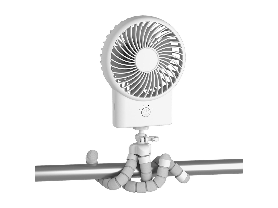 Ventilador Con Clip Para Cochecito De Bebé (blanco) - Ventilador Portátil Giratorio De 360° - Recargable Por Usb