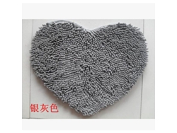 2026-alfombra Corazón Antideslizante Lavable Chenille Para Baño Entrada Sala 50x60cm Gris