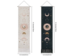 2026-manta De Luna Y Estrellas, Manta Psicodélica De Pared, Decoración En Blanco Y Negro, Lino De Algodón