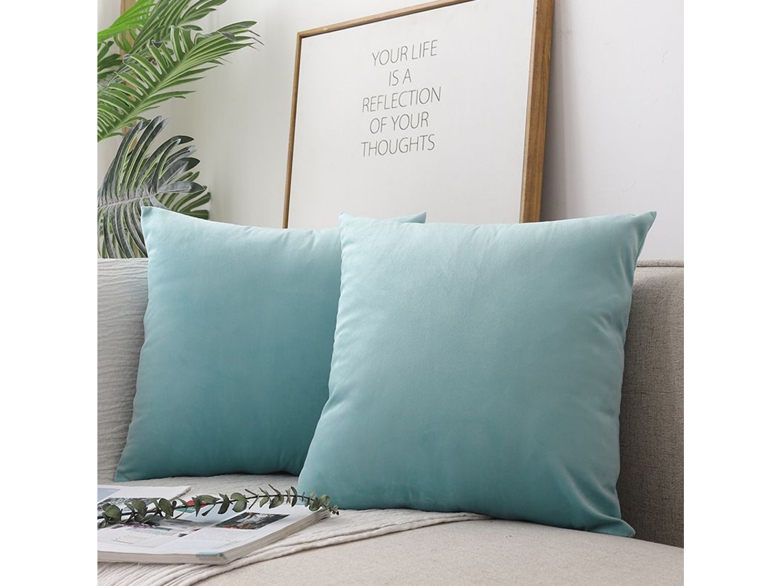 2026-40702-funda De Almohada Cuadrada De Terciopelo Suave Y Lujoso Color Sólido 18x18 Pulgadas/45x45 Cm Verde