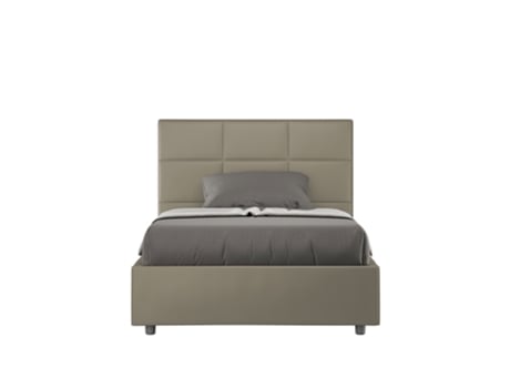 MikaITYHOME Cama Doble Tapizada Sin Somier (140 x 210 cm - Paneles de Melamina y Piel Sintética)