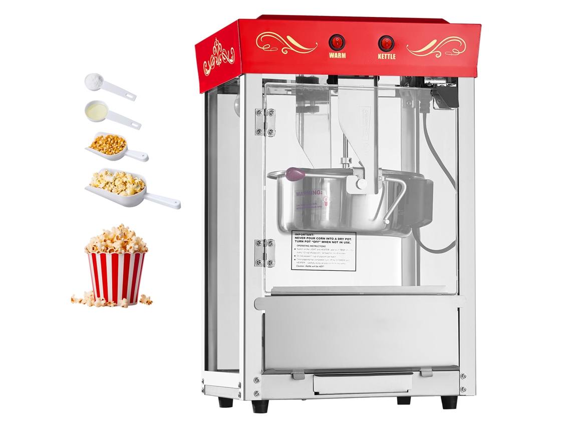 Máquina para hacer palomitas de maíz de sobremesa Succebuy de 800 W y 0,2 kg (48 tazas)