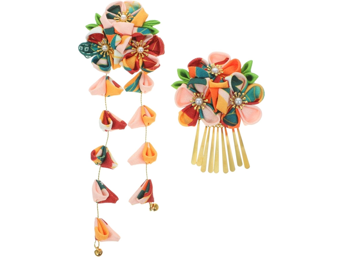 Conjunto De 2 Diademas De Tela Floral De Estilo Japonés, Tocados Amarillos De Moda, Accesorios Para El Cabello Para