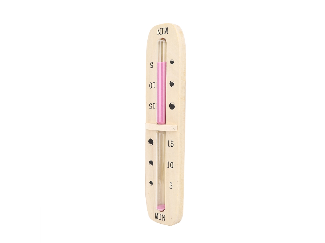 Reloj De Arena De 15 Minutos Para Sauna, Baño Y Café - Madera Y Cristal - Accesorio Esencial