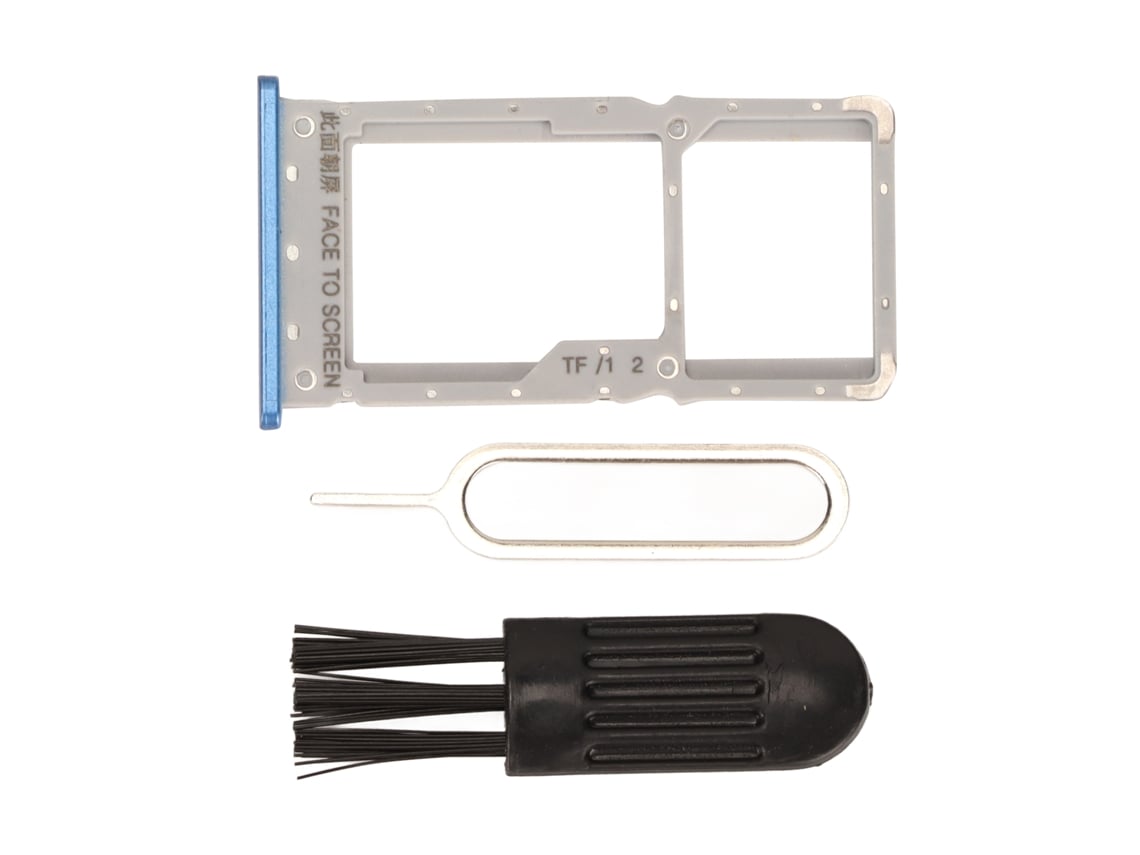 Bandeja De Plástico Para Tarjeta Sim Compatible Con Xiaomi Redmi Note 6/note 6 Pro Con Pin Y Cepillo - Azul