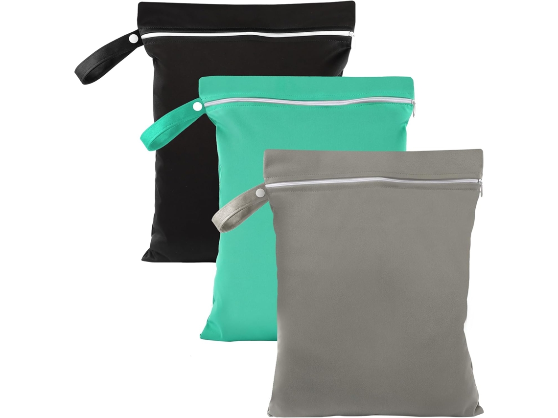 Bolsas Impermeables, Paquete De 3, 40 X 30 Cm, Con Cremallera (gris, Verde, Negro)