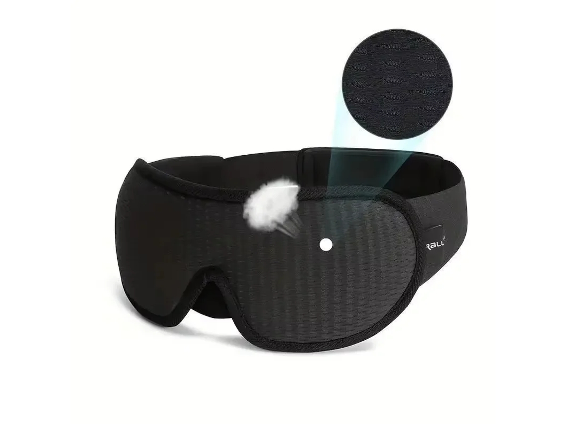 (negro) Máscara Para Ojos Transpirable Y Ajustable Con Correas, Adecuada Para Descansar Y Viajar, Con Almohadilla Parasol Acolchada.