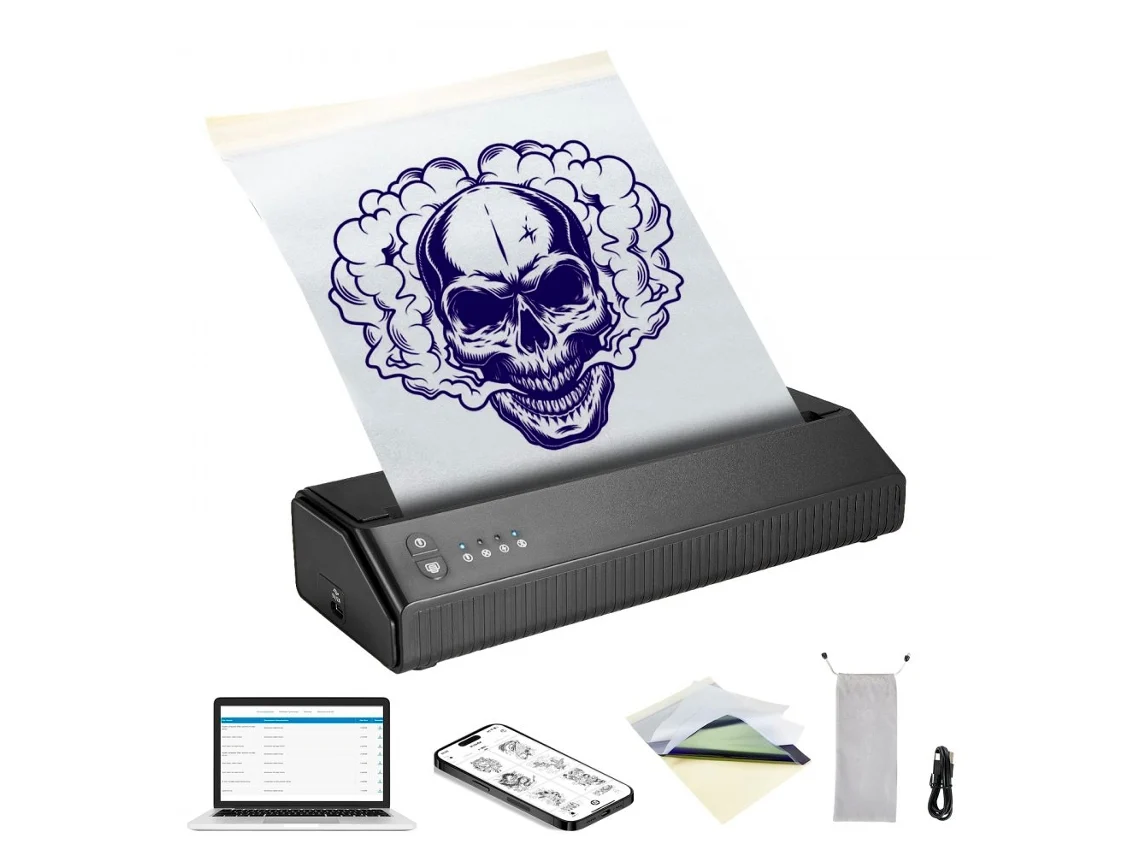 Impresora de transferencia de tatuajes inalámbrica Bluetooth Tekmaquinas con 10 papeles