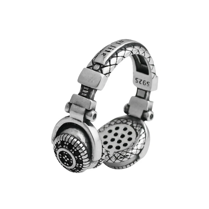 Anillo Con Forma De Auricular, Ajustable, Abierto, Estilo Punk Hip-hop.