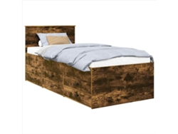 Maison Exclusive - Sofá Cama Con Cajón Manual Roble Ahumado Y Negro 75 X 190 Cm