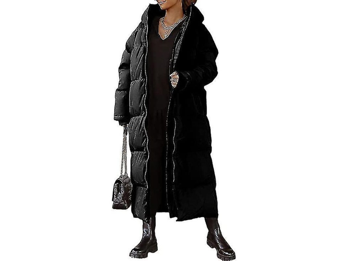 2026-abrigo Largo Acolchado Para Mujer Con Capucha, Chaqueta De Plumón De Manga Larga, Impermeable Y Calient