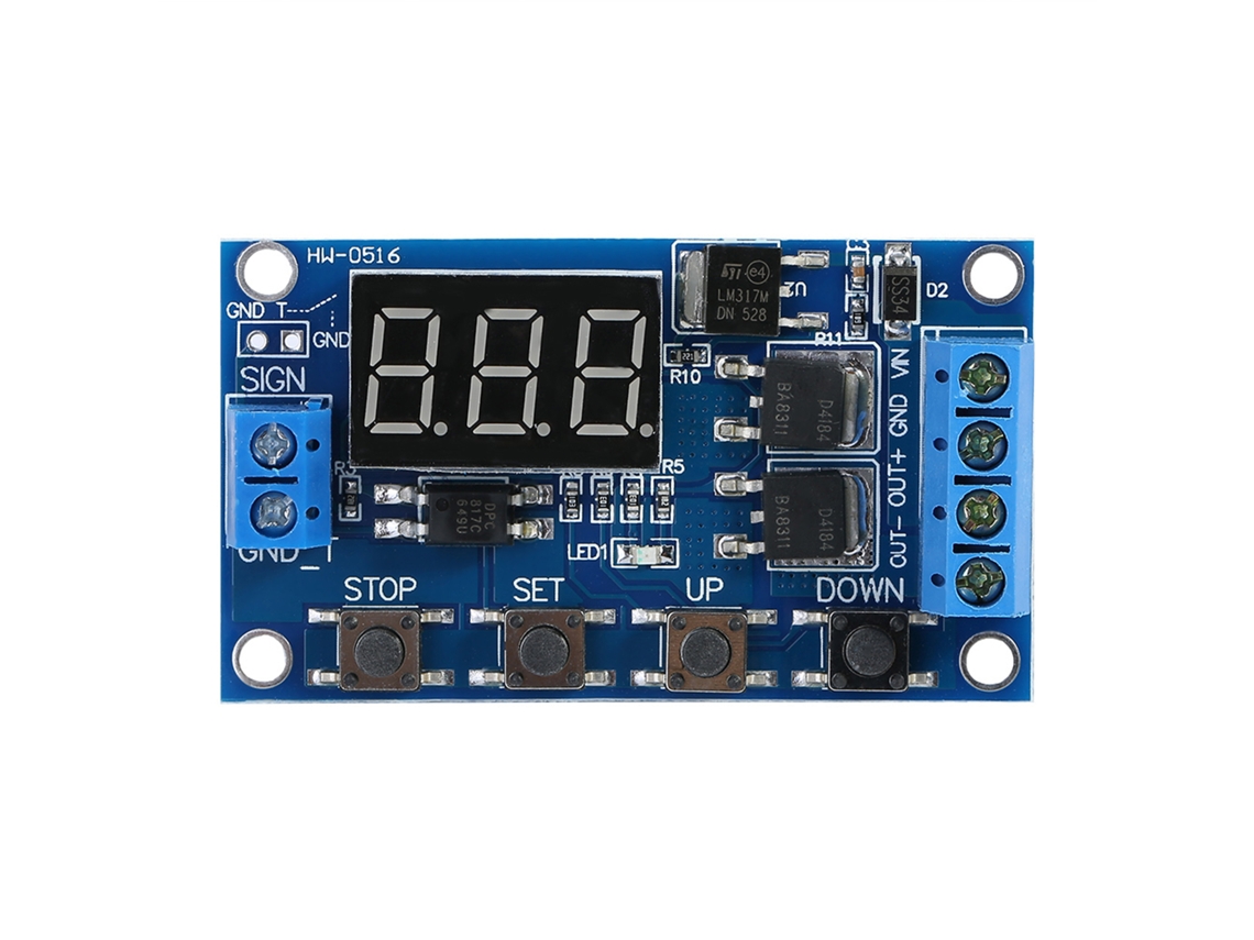 Módulo De Relé Con Temporizador Ajustable, Retardo De Ciclo De 5v-36v Y Pantalla Led.