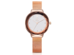 Reloj Analógico Shengke Para Mujer Con Brazalete De Malla Color Oro Rosa Y Diamantes De Imitación.