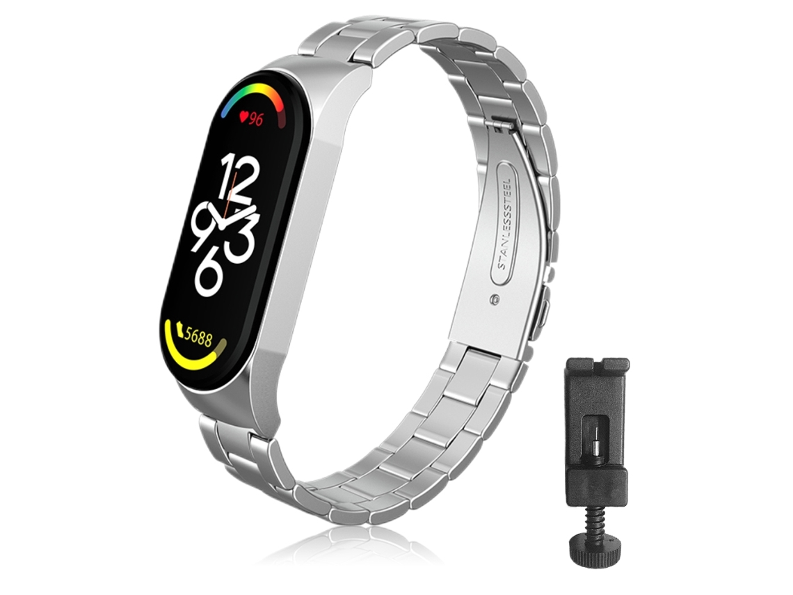 Pulsera De Reemplazo Compatible Con Xiaomi Mi Band 7 Correa De Acero Inoxidable