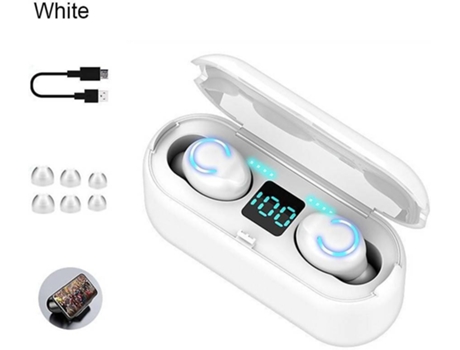 Auriculares Bluetooth True Wireless OHPA F9-8 (In Ear - Micrófono - Blanco)