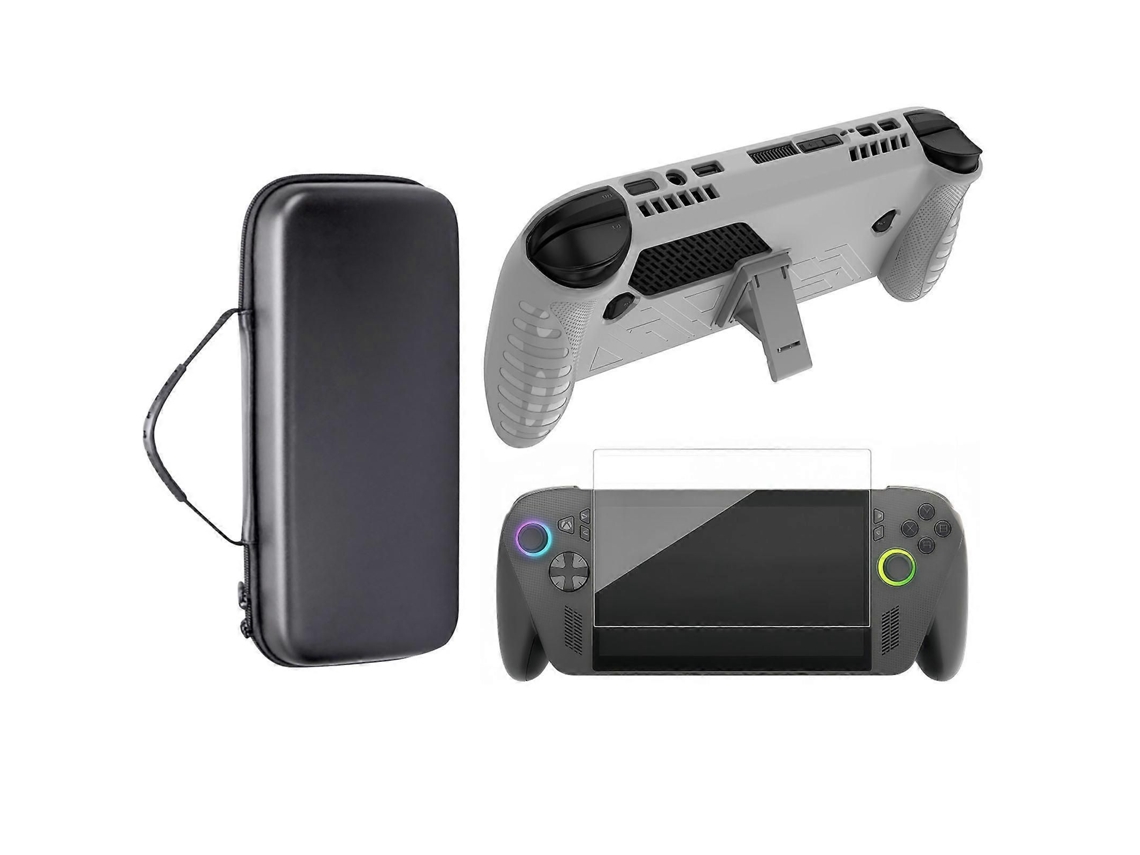 Estuche resistente a impactos para consolas de videojuegos con protectores de pantalla de vidrio templado y bolsa de almacenamiento de EVA de GOKOCO.
