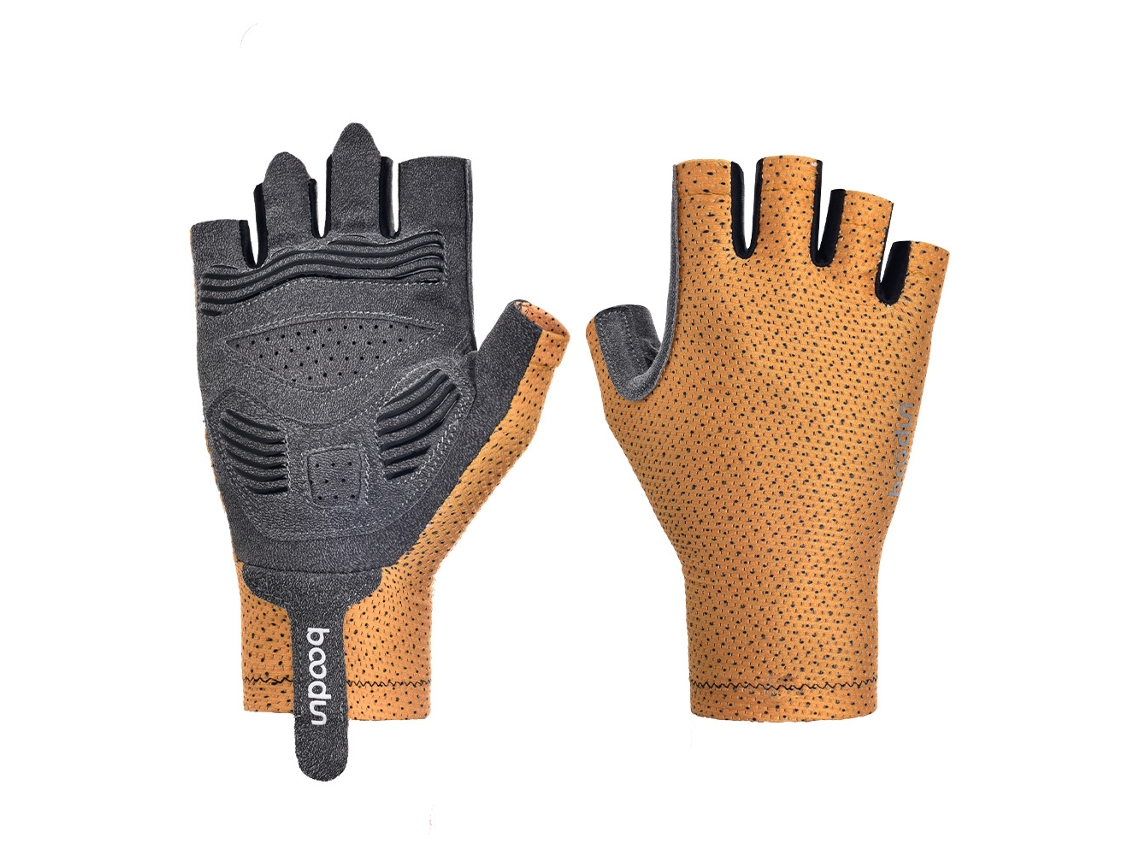 Guantes de ciclismo de carretera MDUG con puños extendidos para deportes al aire libre (cúrcuma, talla M)