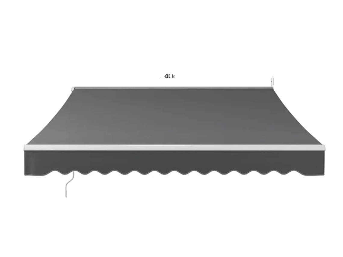 Toldo retráctil para patio, protección UV50, para balcón, gris, 250 x 200 cm, OEM