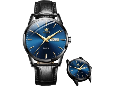 VEANXIN Reloj simple para hombre Reloj de cuarzo de acero inoxidable para hombre Reloj clásico con puntero luminoso para hombre(Azul negro)