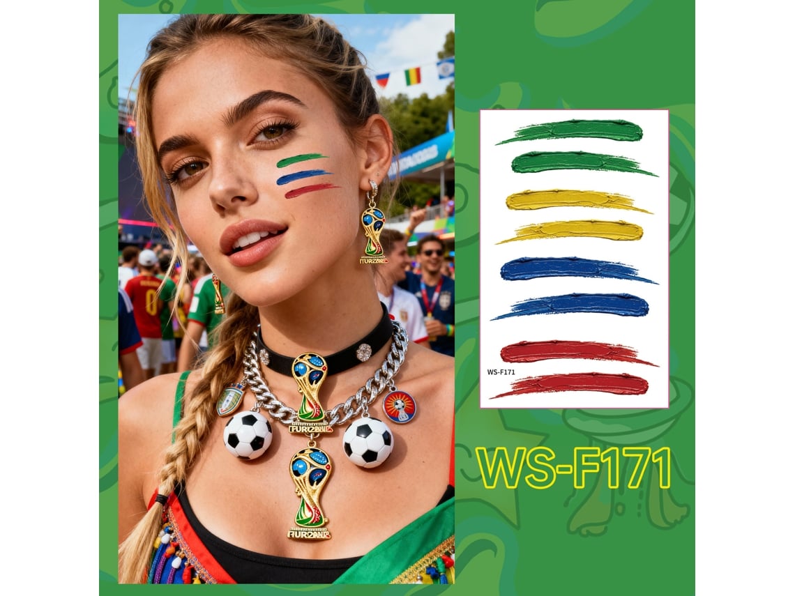 Tatuajes Temporales De Fútbol, Paquete De 10 Unidades, Resistentes Al Agua, Ideales Para Aficionados Y Eventos Deportivos, Ergonómicos, Para
