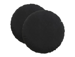 Cojines para asiento, 2 unidades, negros, Ø 40 x 13 cm, terciopelo HARLANV1