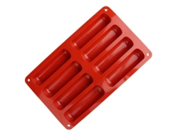 MEOIRUERY Molde de silicona para galletas de dedo, antiadherente, 8 cavidades, tiras largas, para hornear pasteles, chocolates, paletas heladas y brownies. Mold