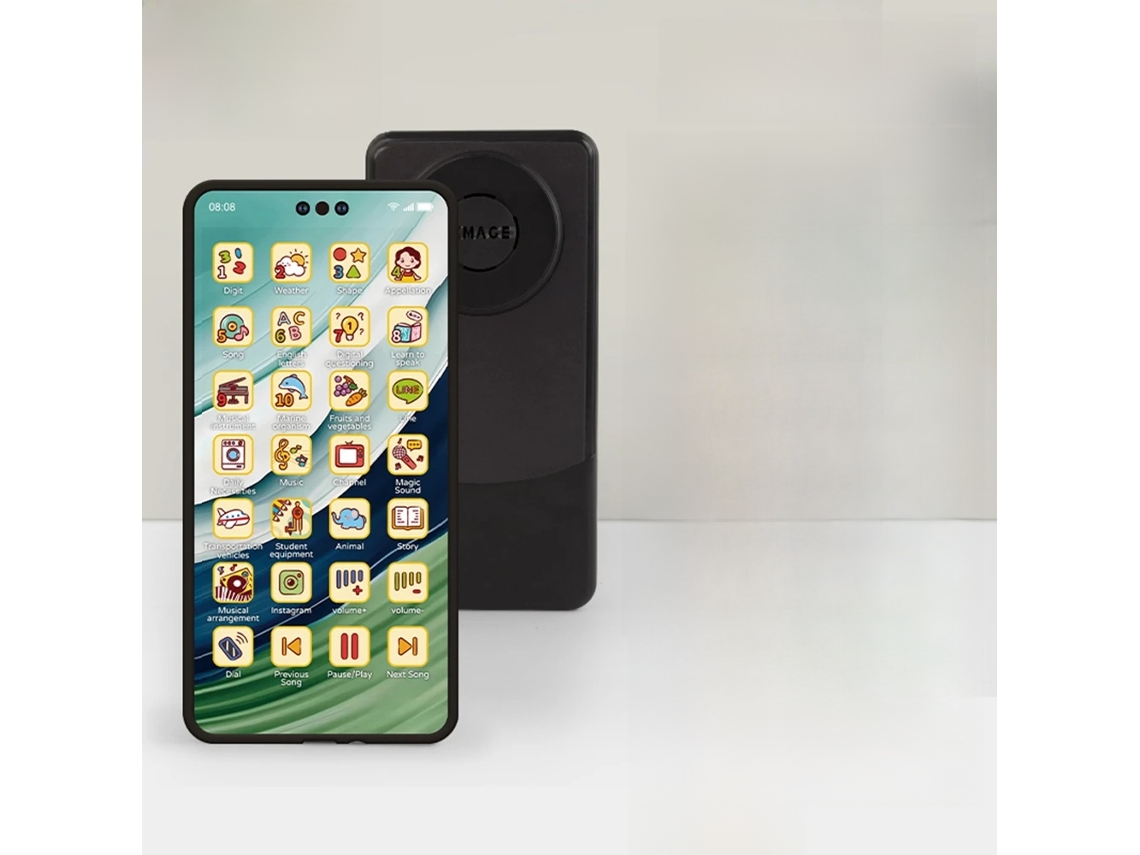 Juguete educativo infantil con forma de celular, ideal para bebés, niños y cumpleaños. Mdug (negro).