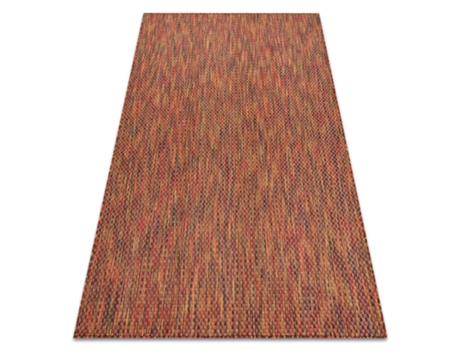 Moderno Fisy Alfombra Sisal 20774 Cuadrícula, Mezcla Rojo (140 x 190 cm)