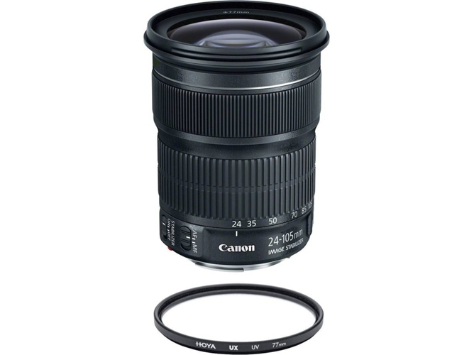Objetivo CANON EF 24-105mm F3.5-5.6 IS STM (Caja Blanca) + filtro HOYA UX UV 77mm