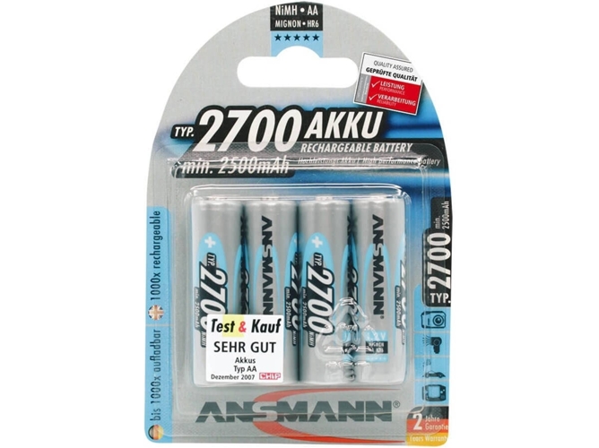 Pilas ANSMANN Blister 4 X Accu, AA, 2700mAh