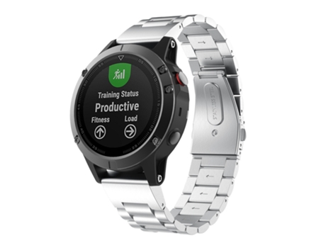 Correa de reloj inteligente para Garmin Fenix 5S Metal de acero inoxidable con tres cuentas (Plata), Talla: 20 mm