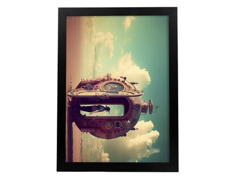 NACNIC Poster Fuera de Servicio En Estilo Surrealismo Cinematográfico Ilustraciones y Grabados de Historieta Abstracta y Artística A4 Marcos Madera