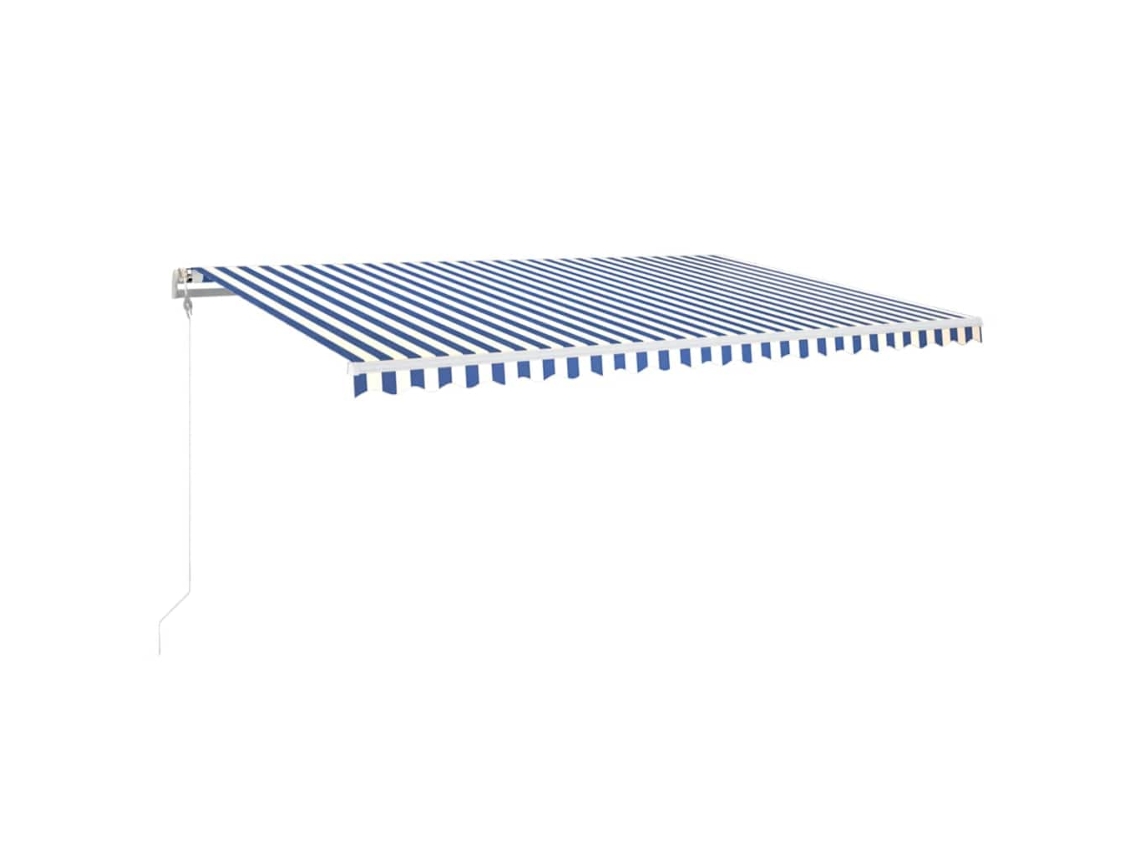 Maison Exclusive - Toldo Automático Led Sensor De Viento Azul Y Blanco 500x350 Cm