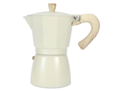 Cafetera Moka de aluminio octogonal para uso doméstico, color amarillo claro, 300 ml