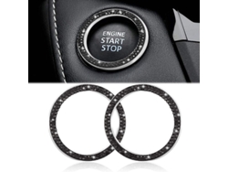 Accesorios De Decoro Interior Para Carro Anel Do Pedal De Ignição Do Motor Com Pedras Strass Preto 2 Peças