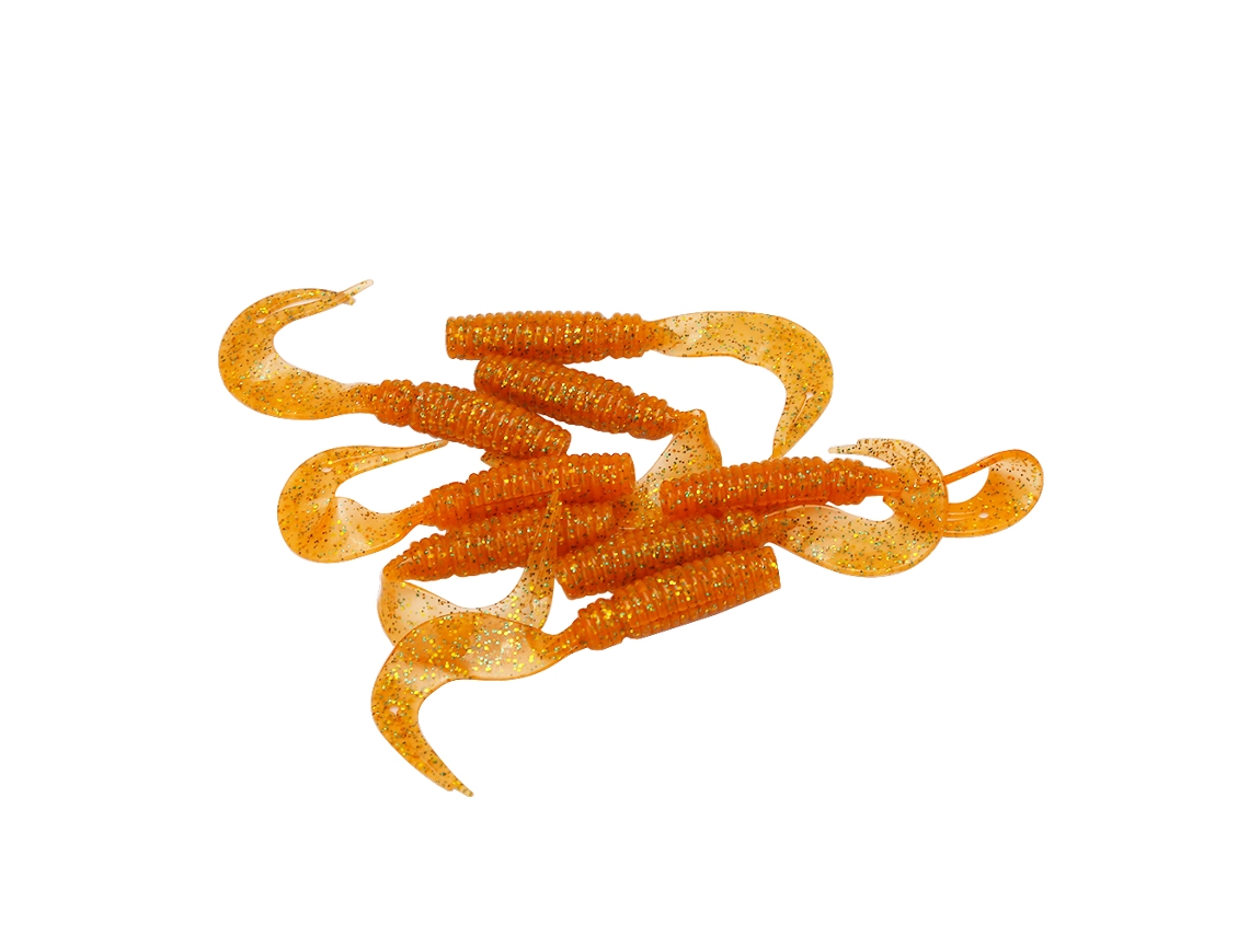 Double Tail Grub 3,3g 75mm 8 Cebo De Pesca Swimbaits Suave Naranja Realista