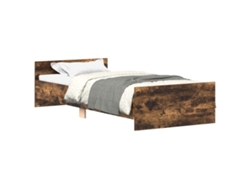 Estructura de cama VIDAXL de madera de roble ahumado (90 x 200 cm)