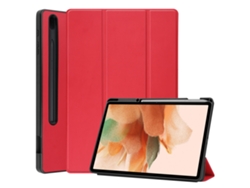 Funda Yuysan para Samsung Galaxy Tab S7 Lite T730/T735 con triple soporte y función de reposo/activación (roja)