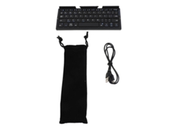 Teclado Bluetooth Plegable Portátil, De Tamaño De Bolsillo, Con Soporte Silencioso, En Aleación De Aluminio Negro Y Gris.