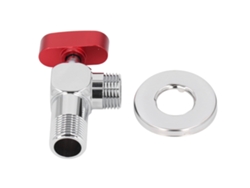 Válvula de cierre angular de cobre para cocina y baño, roja.