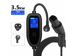Cargador Portátil Coche Eléctrico Nacs Para Tesla Szsmart K09 3.5kw 16a Monofásico Ajustable, App/led, Enchufe Schuko, Cable 5m