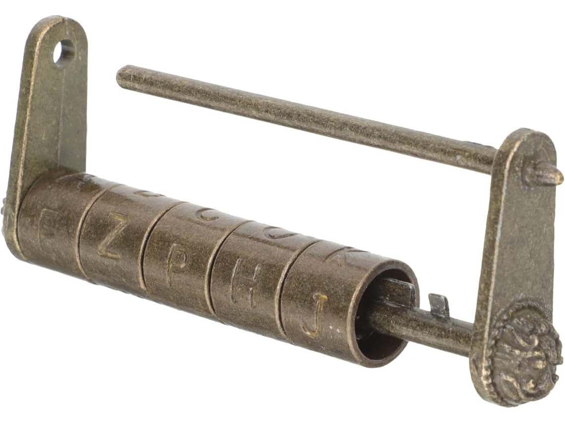 Candado Antiguo Combinación Caracteres Chinos Cajas Joyería