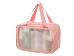 Neceser Portátil De Pvc, Dos Capas, Impermeable, Compartimento Para Ropa Húmeda Y Seca, Ideal Para Viajes, Color Rosa.