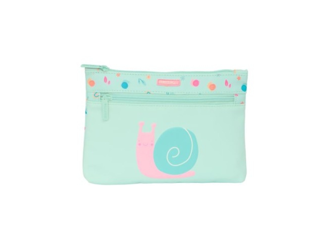 Estuche grande 2 lápices color crema. Caracol preescolar Safta Easy Clean 23x16x3cm